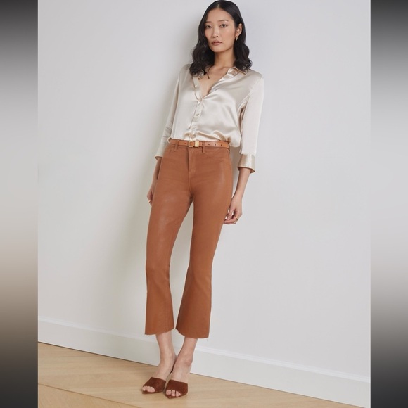 L’Agence Kendra High-Rise Coated Crop Flare Jean Size 27- 
26” Inseam - Picture 2 of 10